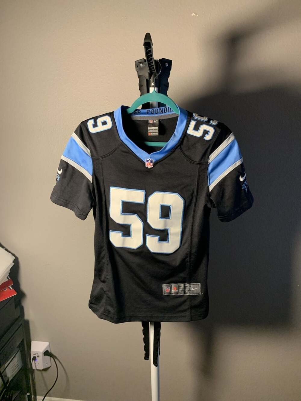 Nike Carolina Panthers Luke Kuechly #59 Black On Field Jersey Youth Small